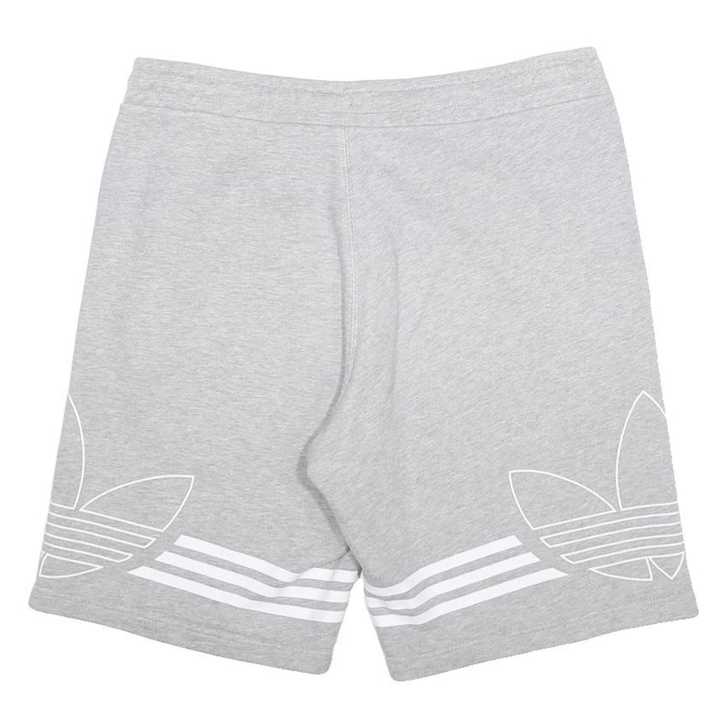 ADIDAS Mens Shorts Grey S W32 Cotton Casual Sportswear Logo Print