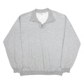 CHAMPION Mens Grey 1/4 Zip Sweatshirt 2XL Cotton Blend Pullover Casual Wear