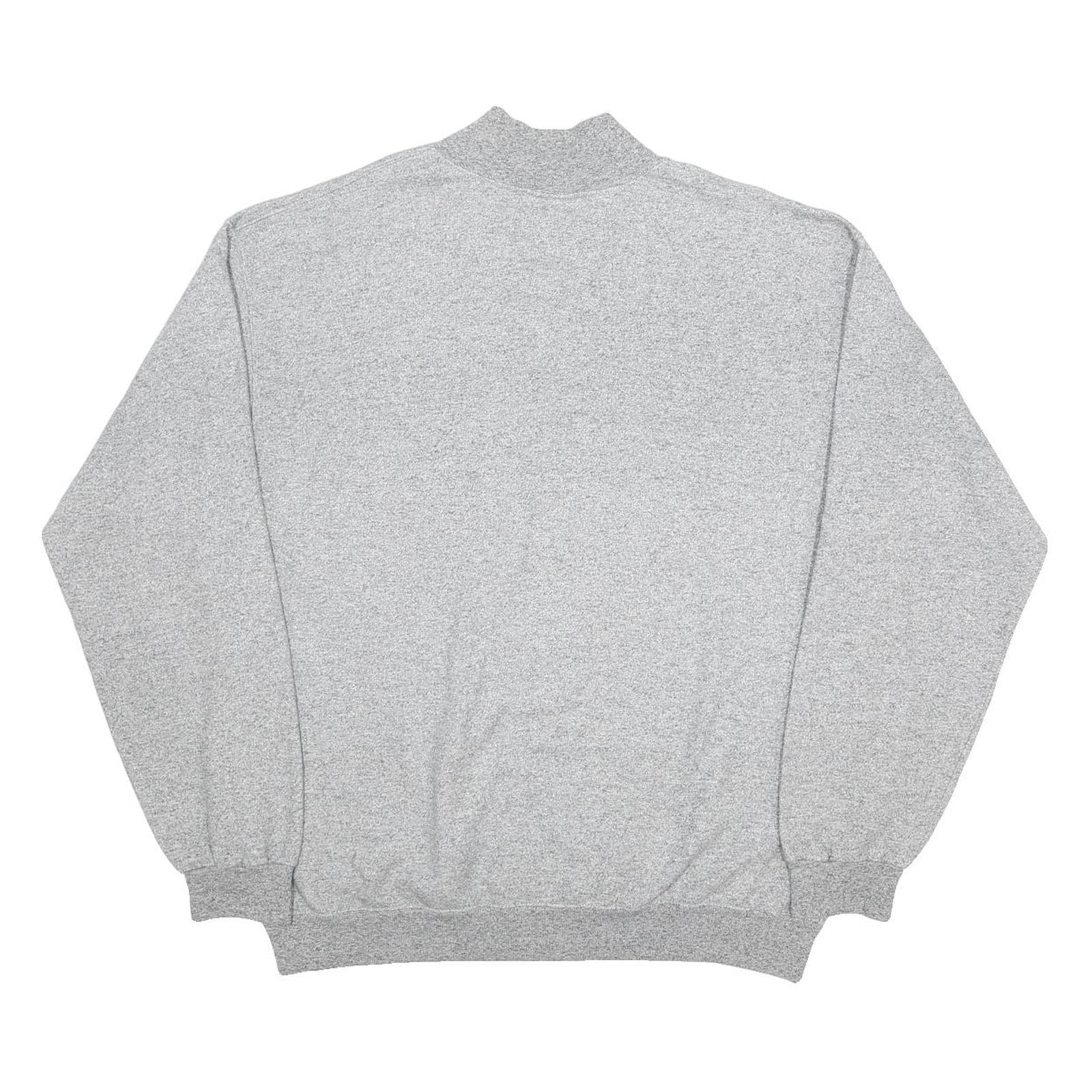 CHAMPION Mens Grey 1/4 Zip Sweatshirt 2XL Cotton Blend Pullover Casual Wear