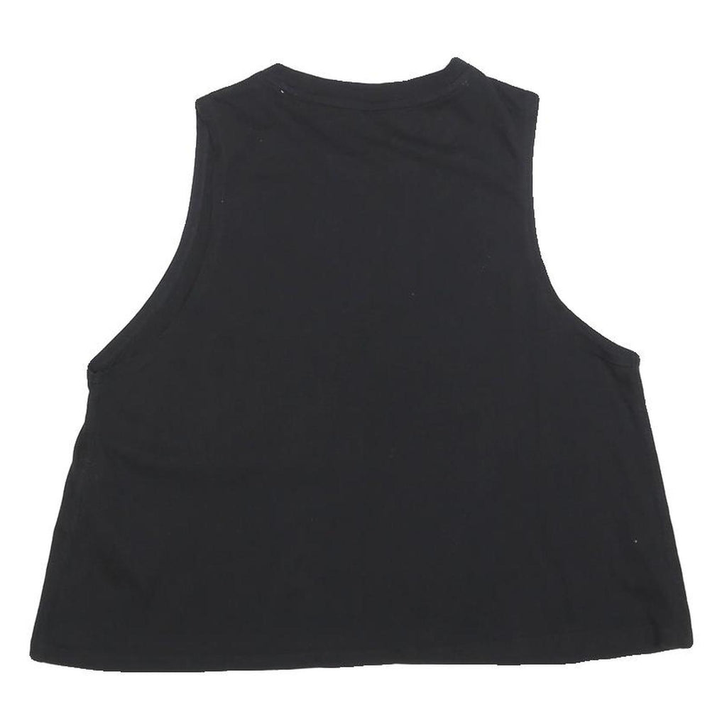 DKNY Womens Black Crop T-Shirt Sleeveless Crew Neck Sport Logo M