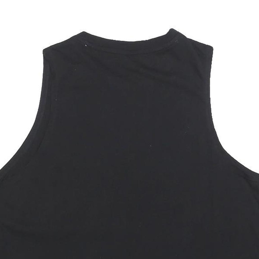 DKNY Womens Black Crop T-Shirt Sleeveless Crew Neck Sport Logo M