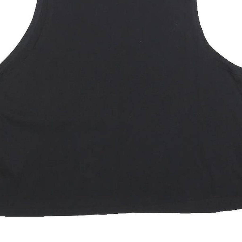 DKNY Womens Black Crop T-Shirt Sleeveless Crew Neck Sport Logo M