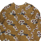 STELLA FORREST Womens Brown Printed Blouse Long Sleeve Round Neck L Relaxed Fit