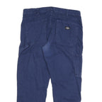 DICKIES Mens Cotton Blend Blue Regular Straight Trousers W36 L28 Casual Workwear