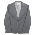 AVON FASHIONS Mens Grey Wool Blend Jacket S Button Closure Plain Stylish