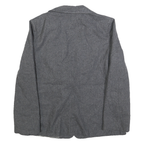AVON FASHIONS Mens Grey Wool Blend Jacket S Button Closure Plain Stylish