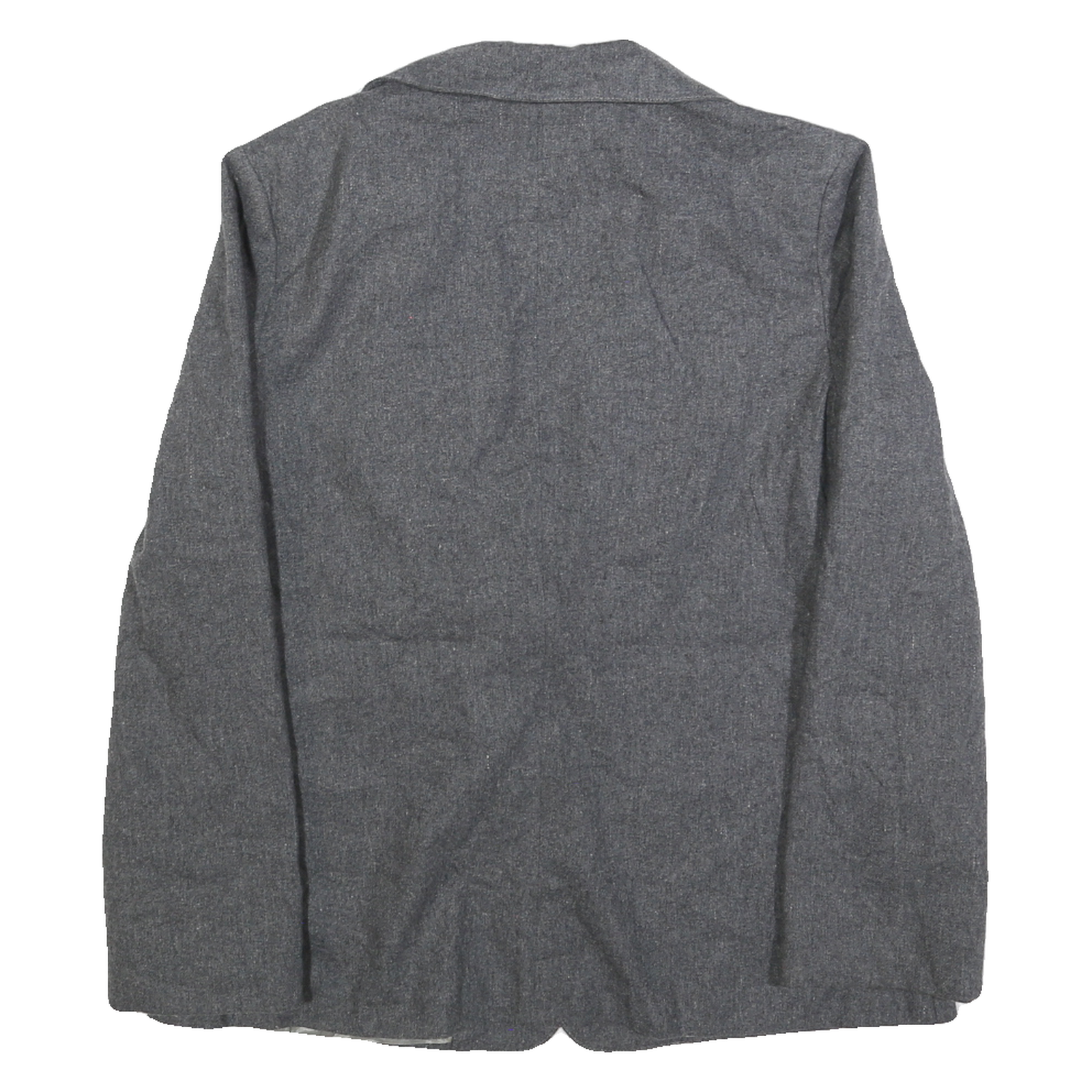 AVON FASHIONS Mens Grey Wool Blend Jacket S Button Closure Plain Stylish