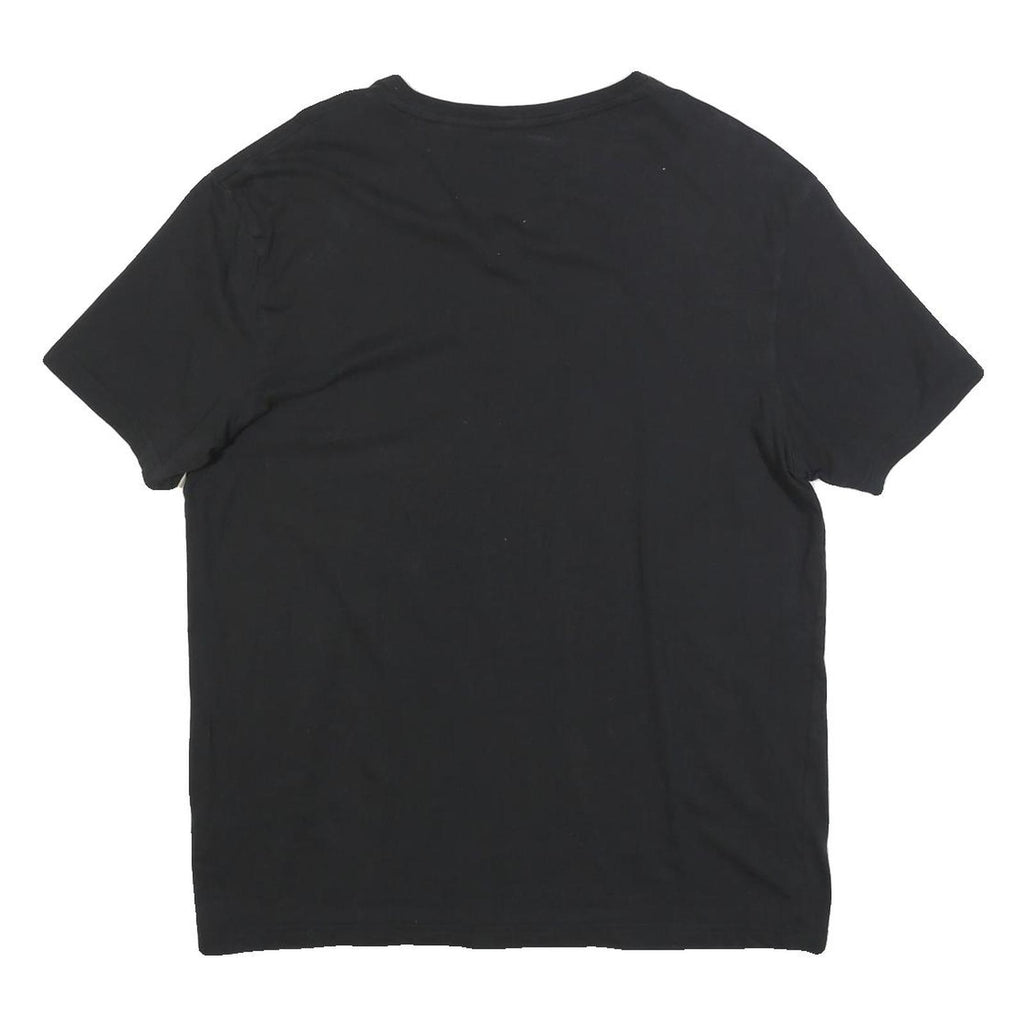 ADIDAS Mens Black V-Neck T-Shirt L Cotton Blend Casual Sportswear
