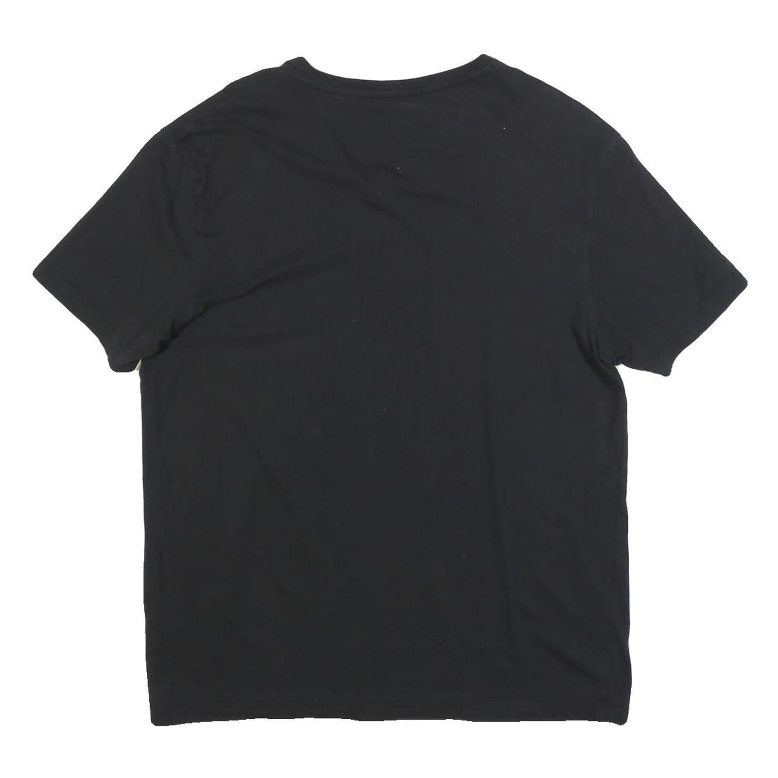 ADIDAS Mens Black V-Neck T-Shirt L Cotton Blend Casual Sportswear