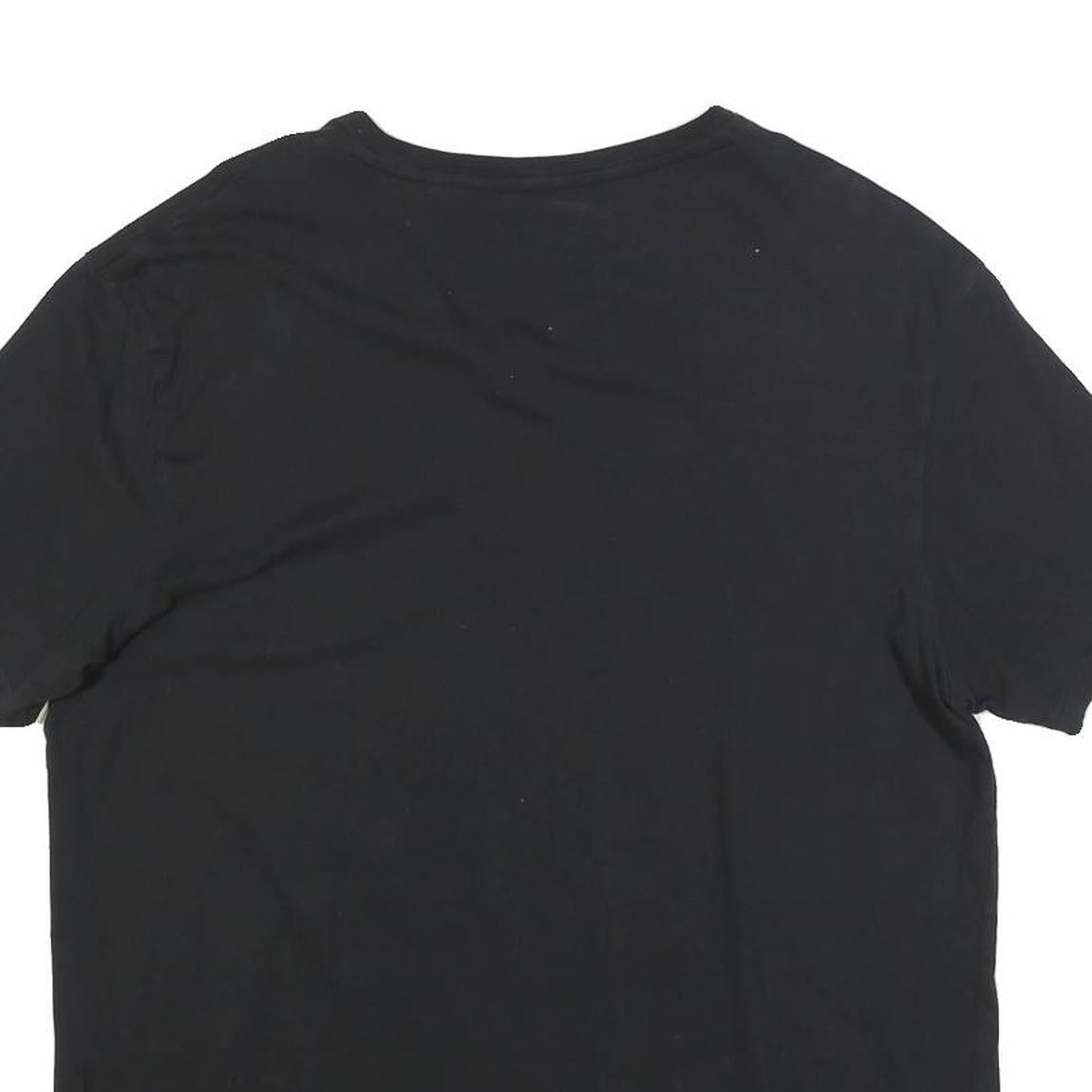 ADIDAS Mens Black V-Neck T-Shirt L Cotton Blend Casual Sportswear
