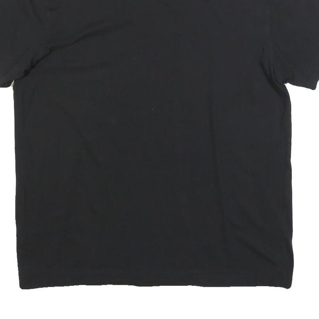 ADIDAS Mens Black V-Neck T-Shirt L Cotton Blend Casual Sportswear