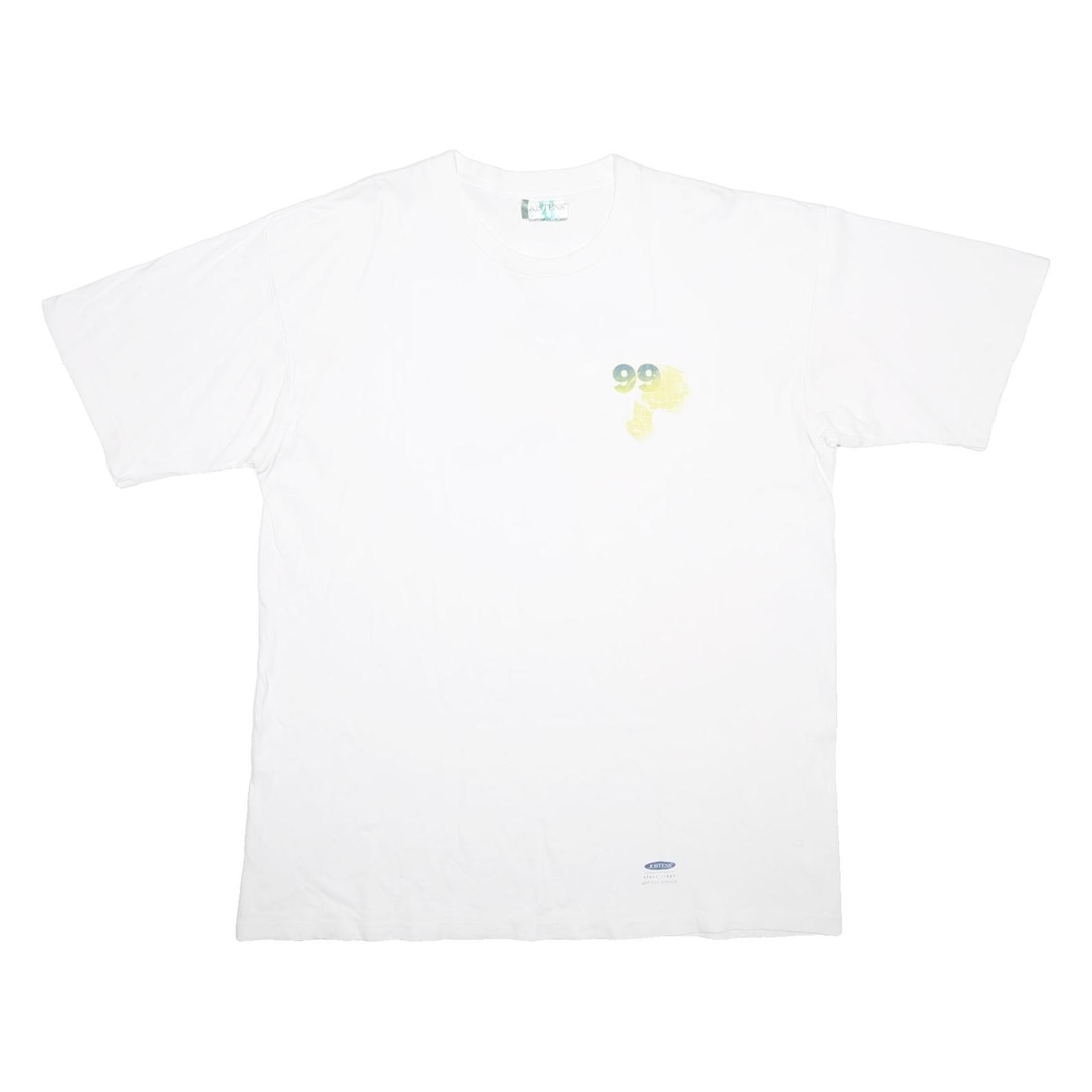 JOSTENS Mens White Graphic T-Shirt XL Short Sleeve Crew Neck Classic Cotton