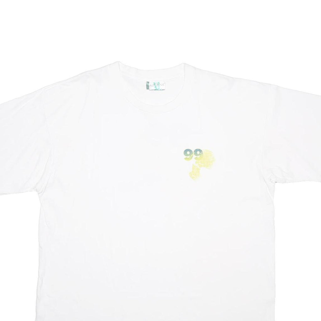 JOSTENS Mens White Graphic T-Shirt XL Short Sleeve Crew Neck Classic Cotton