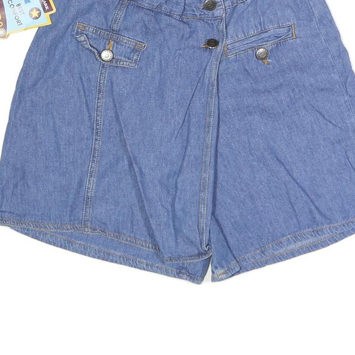 BOLERO Womens Blue Cotton Blend Mini Skort Denim Style Size S Casual Summer