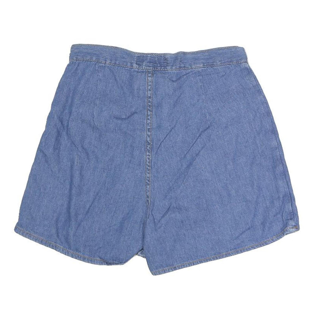 BOLERO Womens Blue Cotton Blend Mini Skort Denim Style Size S Casual Summer