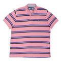TOMMY HILFIGER Mens Pink & Blue Striped Short Sleeve Polo Shirt XL Casual