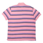 TOMMY HILFIGER Mens Pink & Blue Striped Short Sleeve Polo Shirt XL Casual