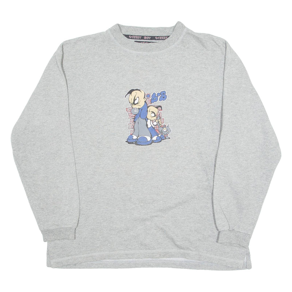 STREET BOY CLUB Mens Sweatshirt Grey Crew Neck M