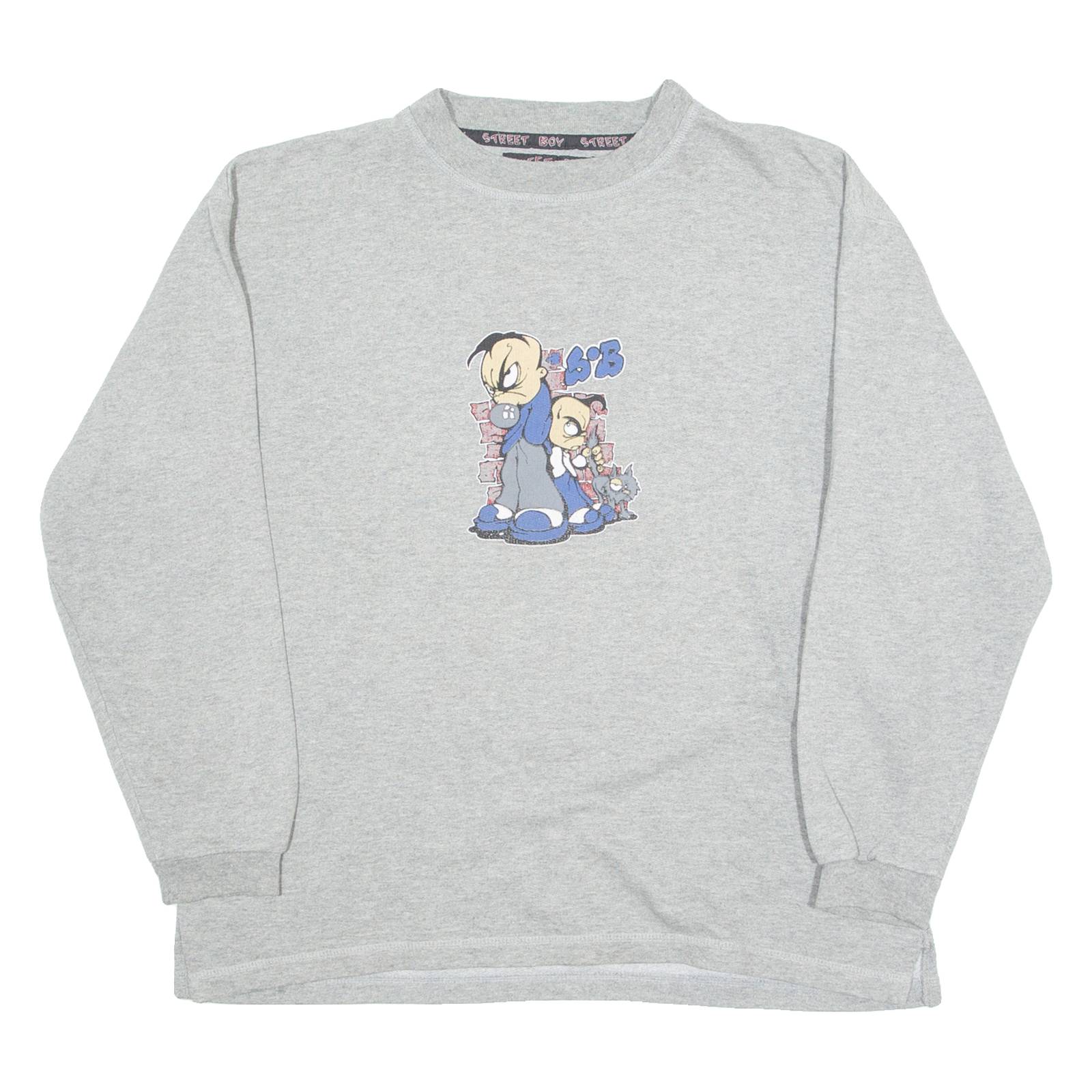 STREET BOY CLUB Mens Sweatshirt Grey Crew Neck M