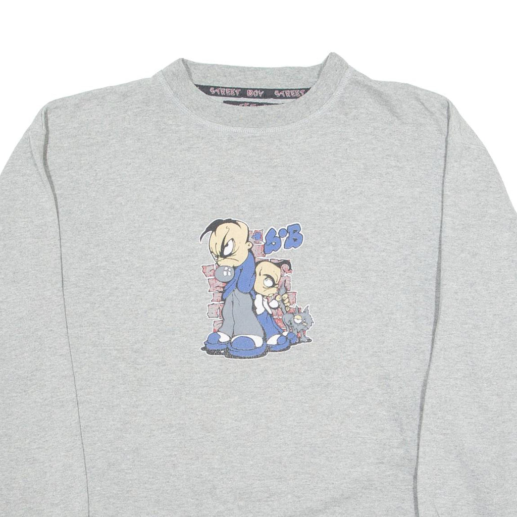 STREET BOY CLUB Mens Sweatshirt Grey Crew Neck M