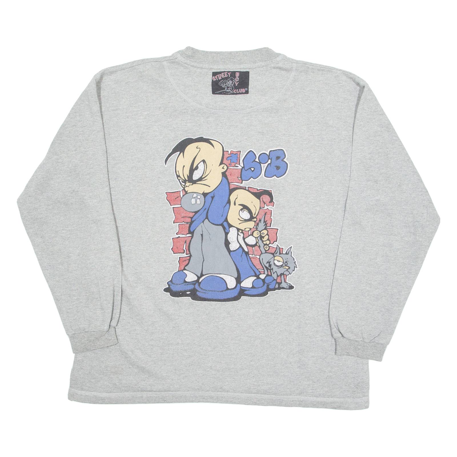 STREET BOY CLUB Mens Sweatshirt Grey Crew Neck M