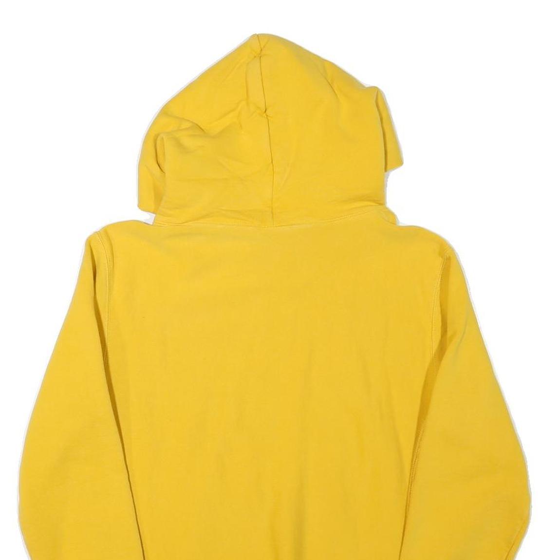 CHAMPION Mens Yellow Hoodie S Cotton Blend Pullover Casual Sweatshirt