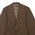 WINIKER Mens Brown Wool Pinstripe Jacket XXS Woven Button Classic Formal
