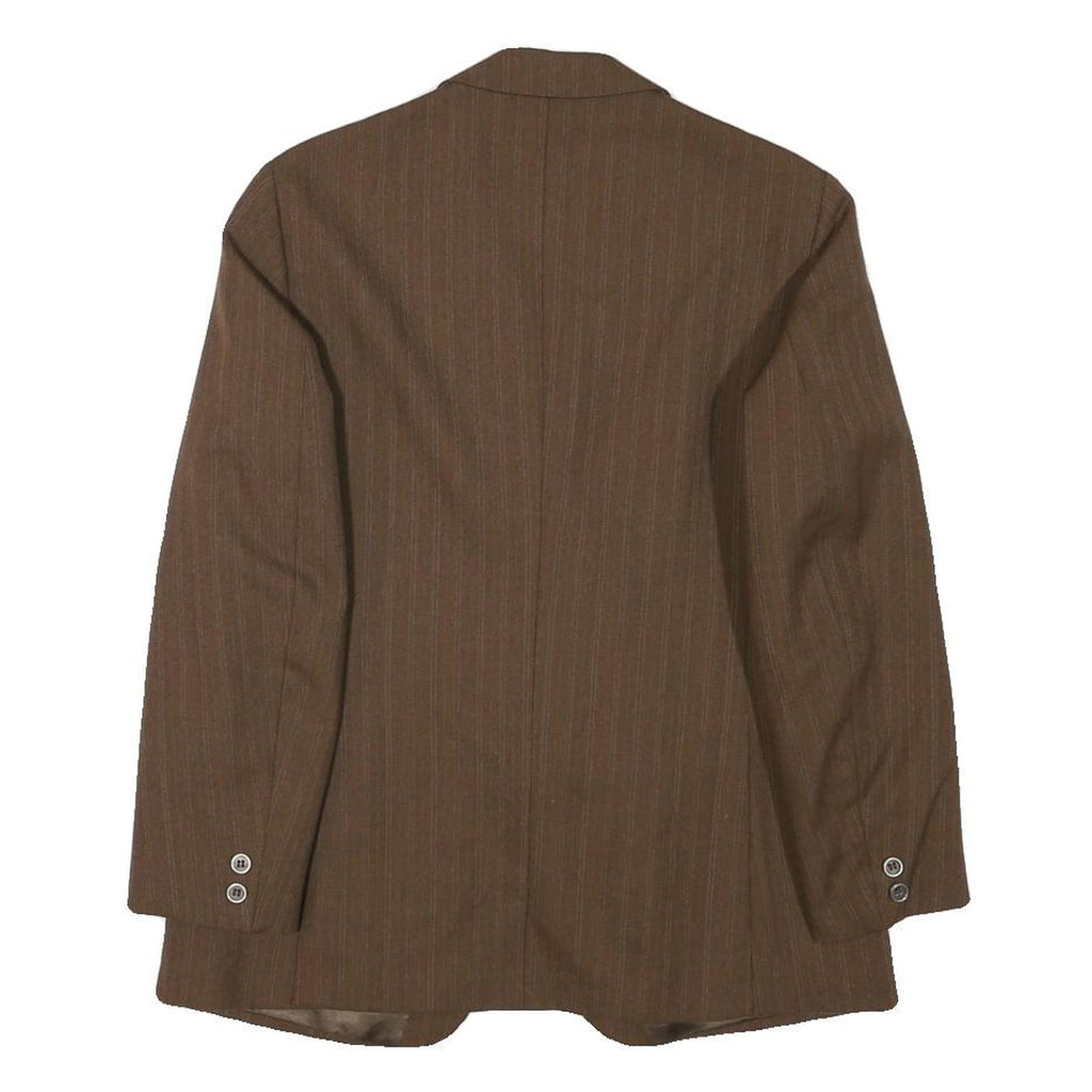WINIKER Mens Brown Wool Pinstripe Jacket XXS Woven Button Classic Formal