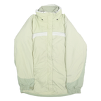 COLUMBIA Womens Cream & Light Green Outdoor Jacket M Polyamide Blend Plain Zip