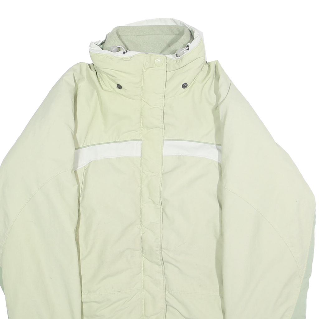 COLUMBIA Womens Cream & Light Green Outdoor Jacket M Polyamide Blend Plain Zip