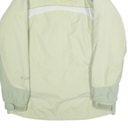 COLUMBIA Womens Cream & Light Green Outdoor Jacket M Polyamide Blend Plain Zip