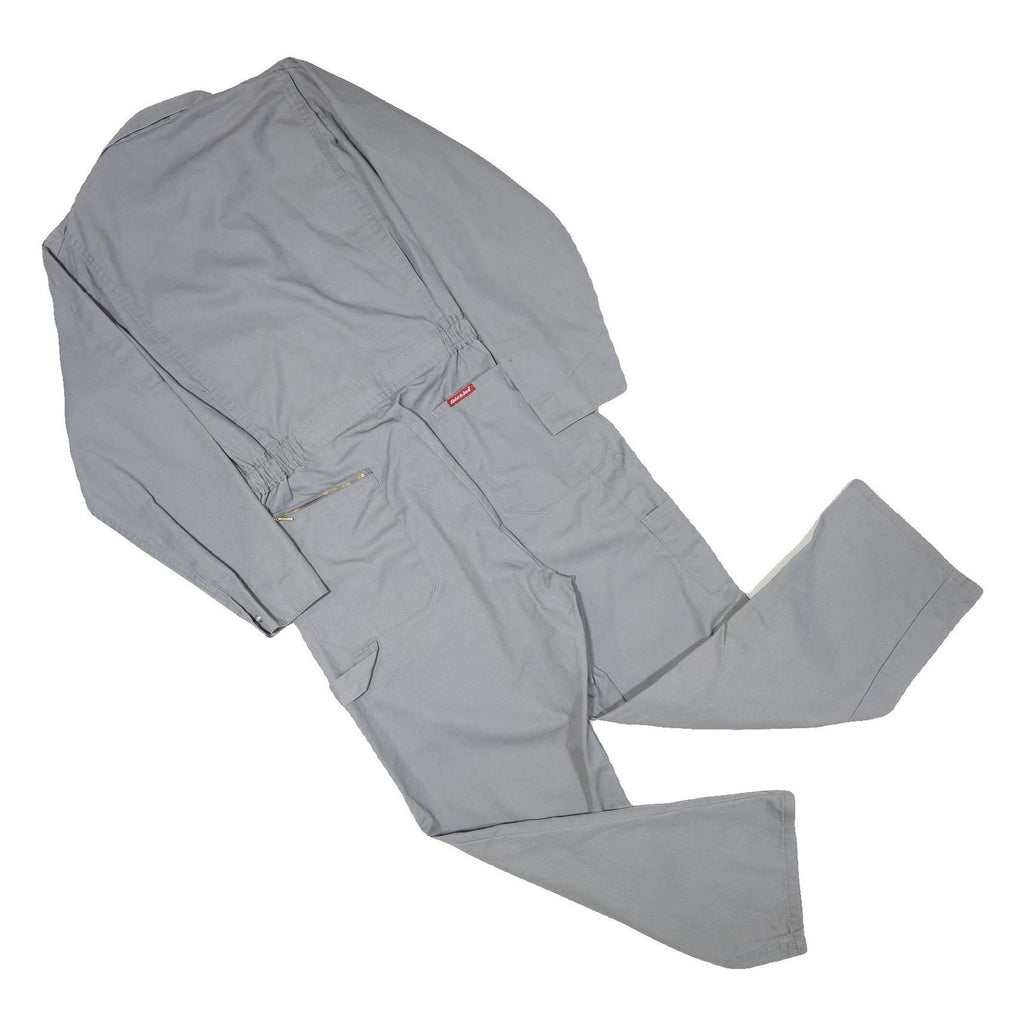 DICKIES Mens Grey Cotton Blend Classic Dungarees M W34 L28 Workwear Zipped