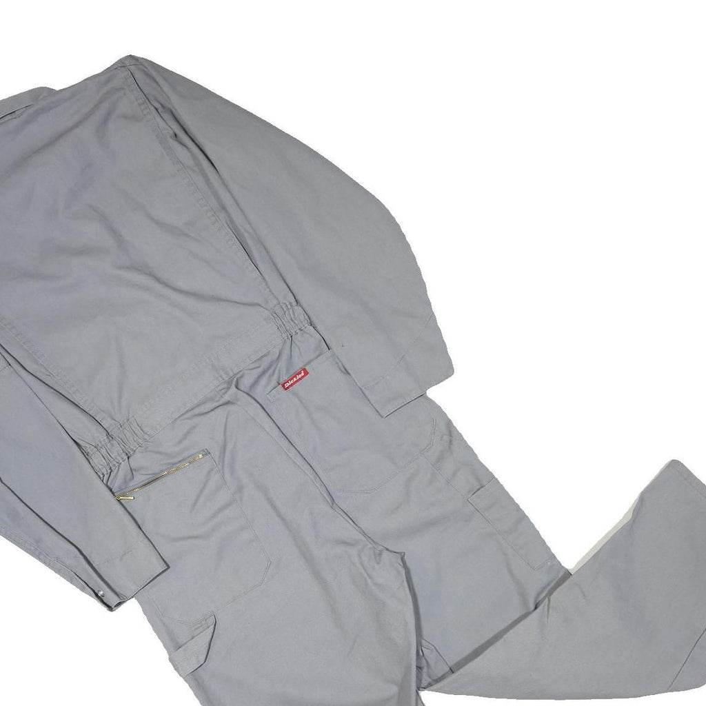 DICKIES Mens Grey Cotton Blend Classic Dungarees M W34 L28 Workwear Zipped