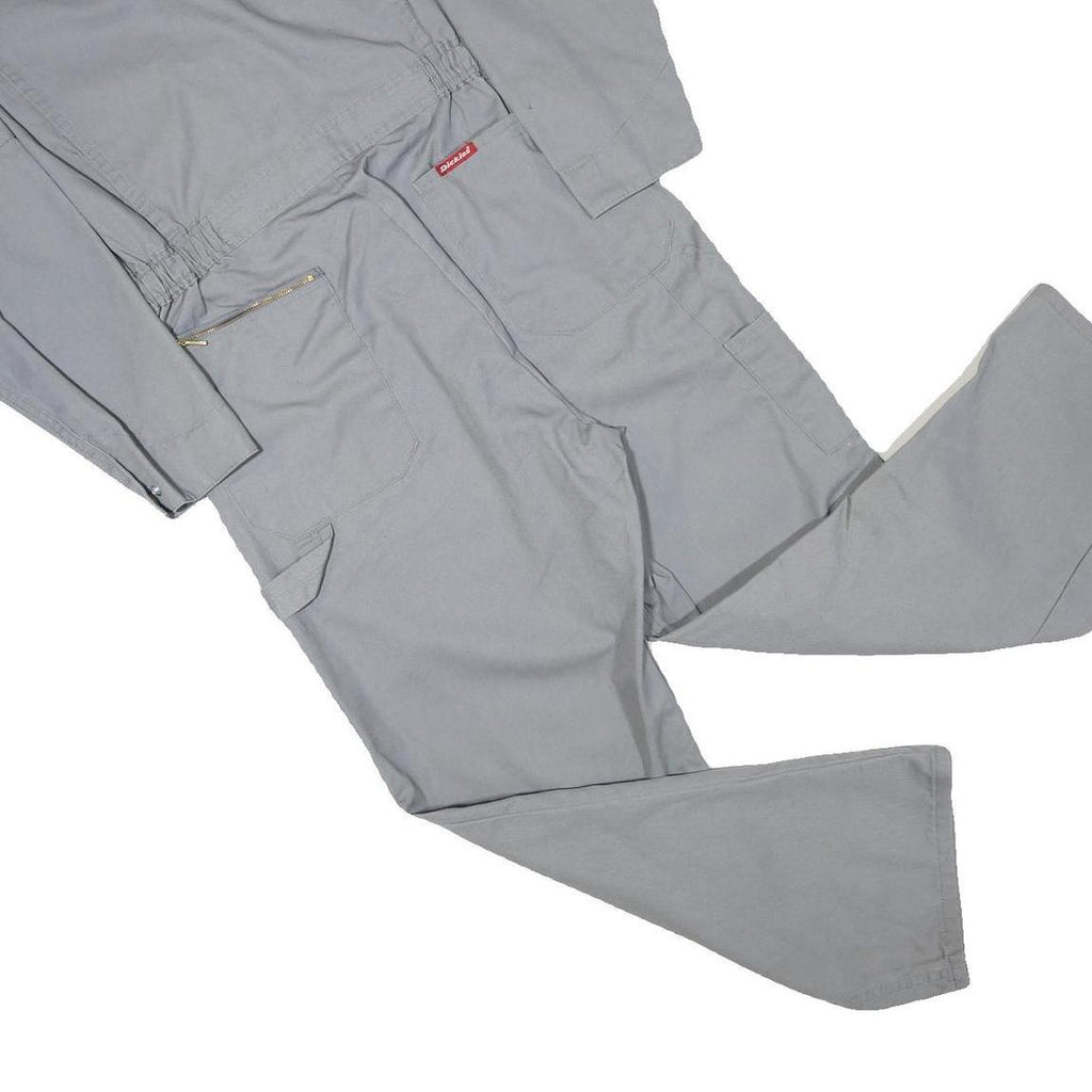DICKIES Mens Grey Cotton Blend Classic Dungarees M W34 L28 Workwear Zipped