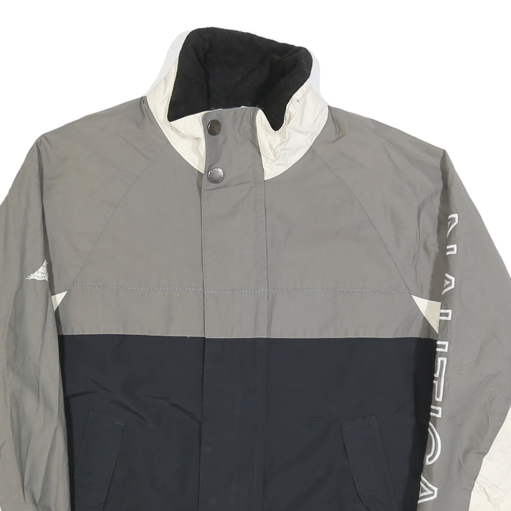 NAUTICA Mens Grey & White & Black Lightweight Zip Jacket S Polyester Blend