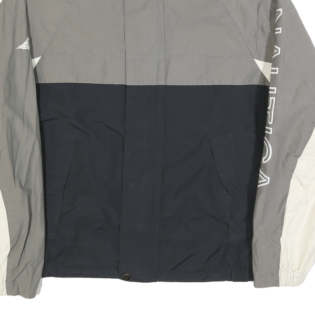 NAUTICA Mens Grey & White & Black Lightweight Zip Jacket S Polyester Blend