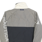 NAUTICA Mens Grey & White & Black Lightweight Zip Jacket S Polyester Blend