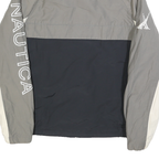 NAUTICA Mens Grey & White & Black Lightweight Zip Jacket S Polyester Blend