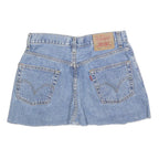 LEVI'S Womens Blue Denim Mini Cotton Skirt M Embroidered Floral Design