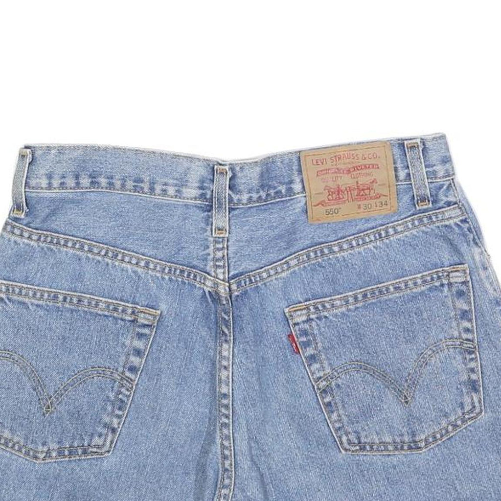 LEVI'S Womens Blue Denim Mini Cotton Skirt M Embroidered Floral Design