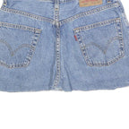 LEVI'S Womens Blue Denim Mini Cotton Skirt M Embroidered Floral Design