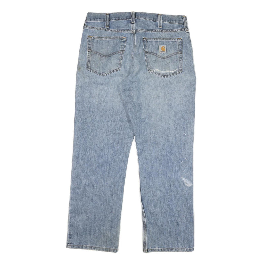 CARHARTT Mens Regular Fit Blue Denim Jeans W34 L28 Casual Workwear Zip Closure