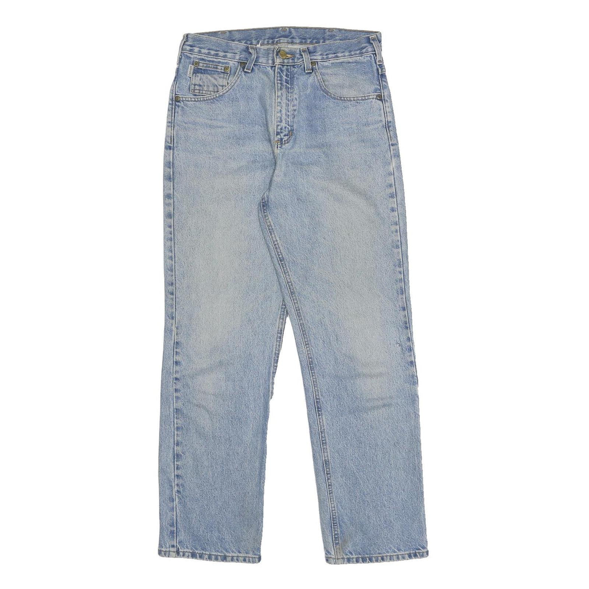 CARHARTT Mens Jeans Blue Regular Straight Denim Medium W30 L31 Workwear Zip