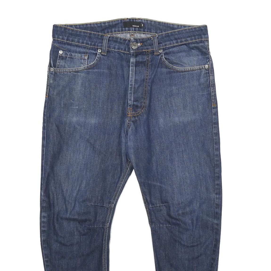 GENIUS Womens Jeans Blue Regular Straight Denim Medium W32 L25 Classic Cotton