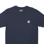 CARHARTT Mens Navy Blue Pocket T-Shirt S Short Sleeve Crew Neck Workwear