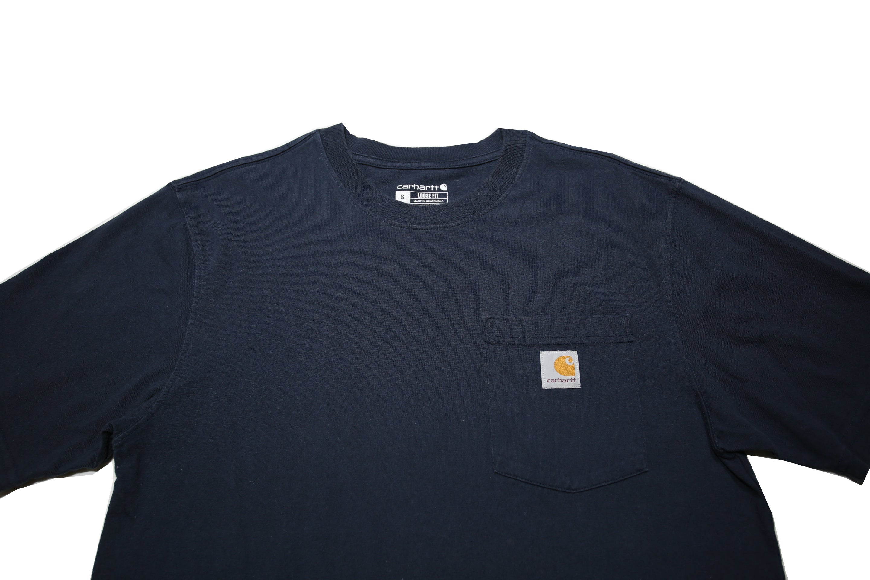 CARHARTT Mens Navy Blue Pocket T-Shirt S Short Sleeve Crew Neck Workwear