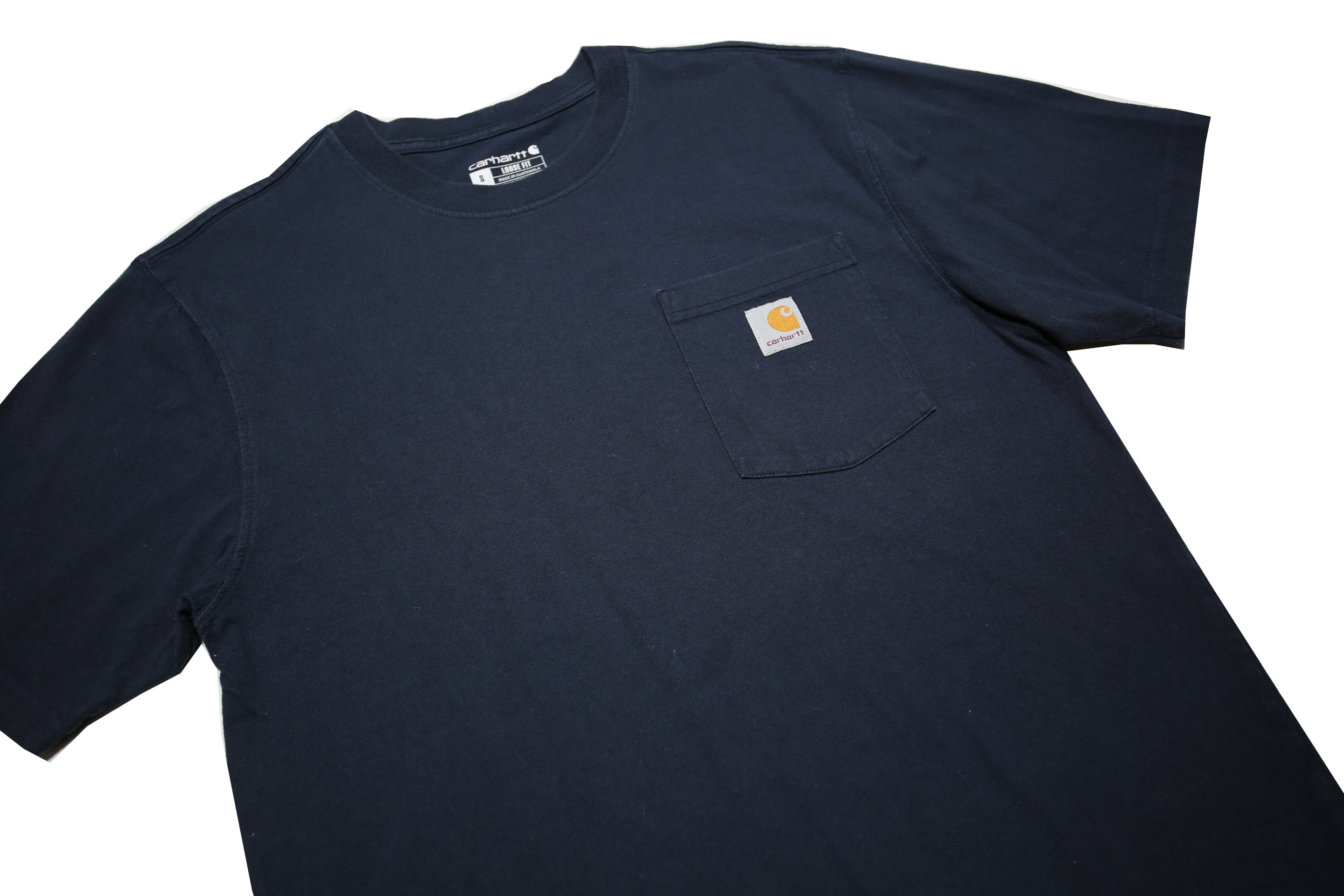 CARHARTT Mens Navy Blue Pocket T-Shirt S Short Sleeve Crew Neck Workwear