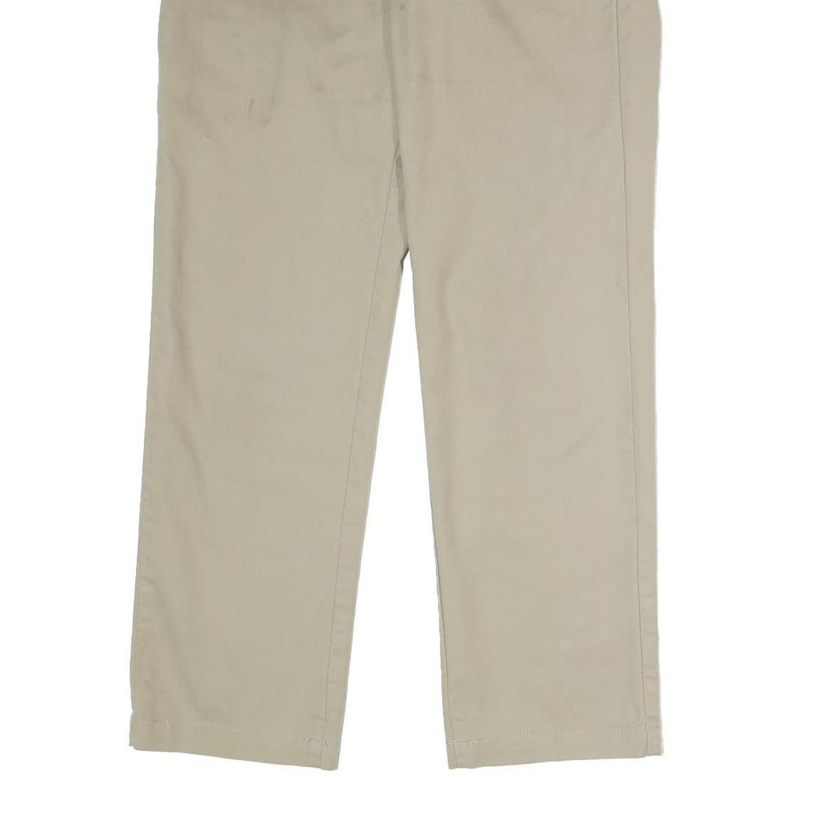 DICKIES Mens Polyester Blend Beige Slim Tapered Trousers W30 L30 Workwear