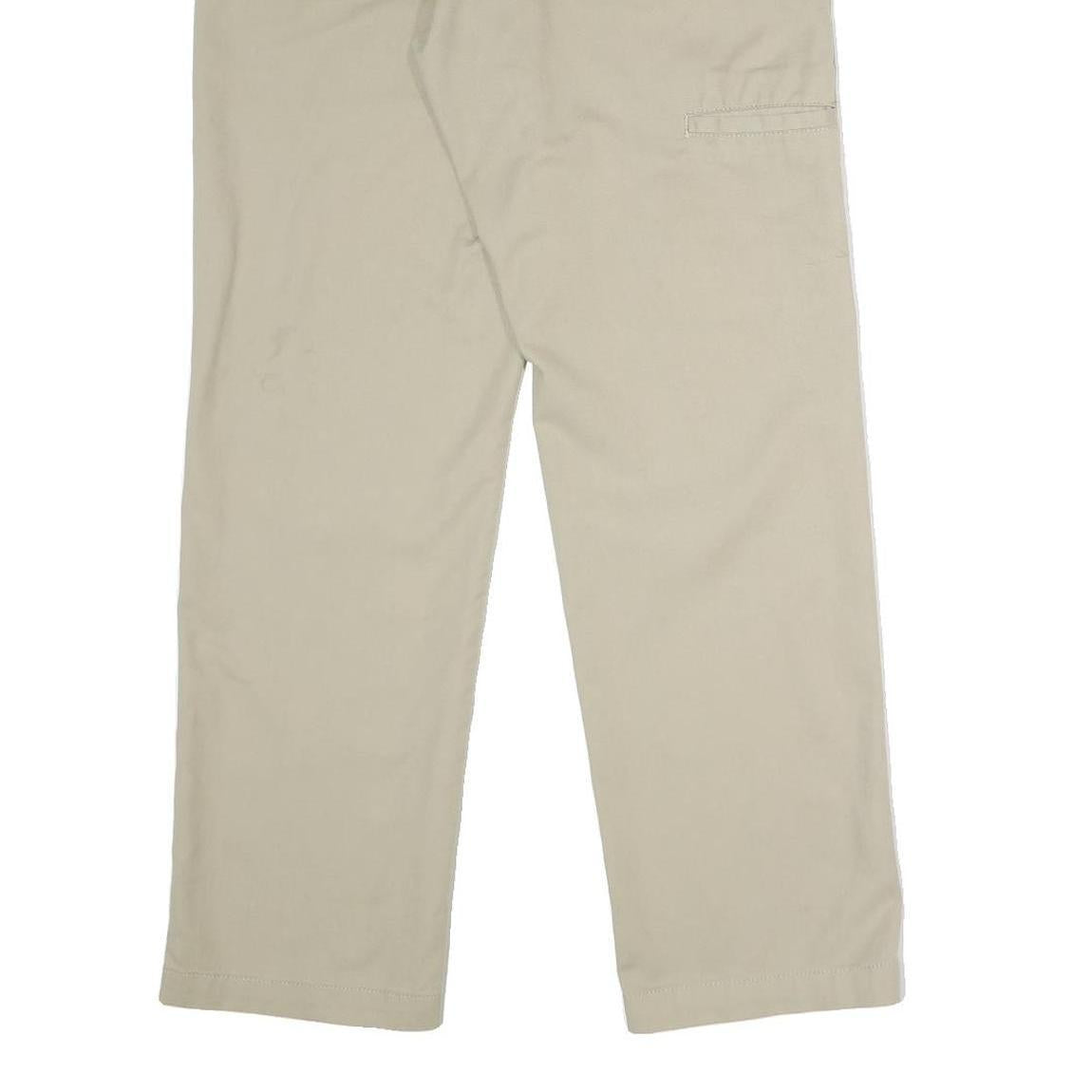 DICKIES Mens Polyester Blend Beige Slim Tapered Trousers W30 L30 Workwear