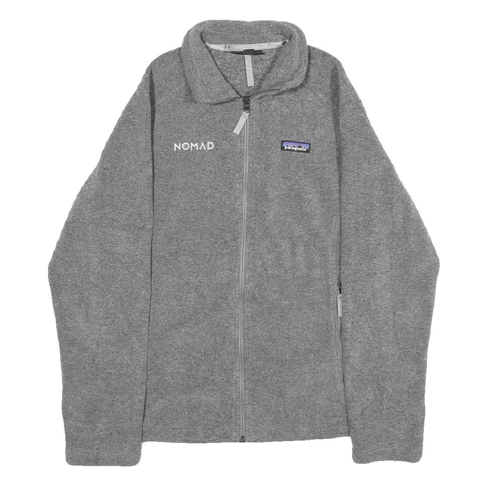 PATAGONIA Womens Grey Jacket M Polyester Plain Full Zip Lightweight Outdoor